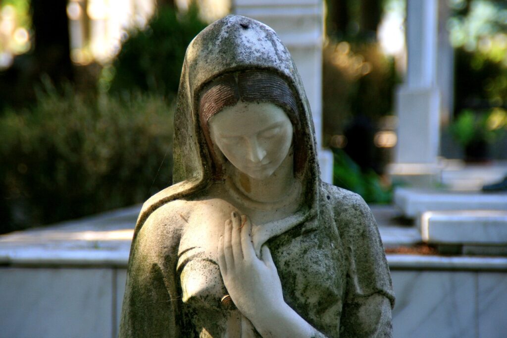 virgin mary, statue, woman